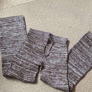 Forever 21 Brown & Cream Marled Straight Leg Knit Pants